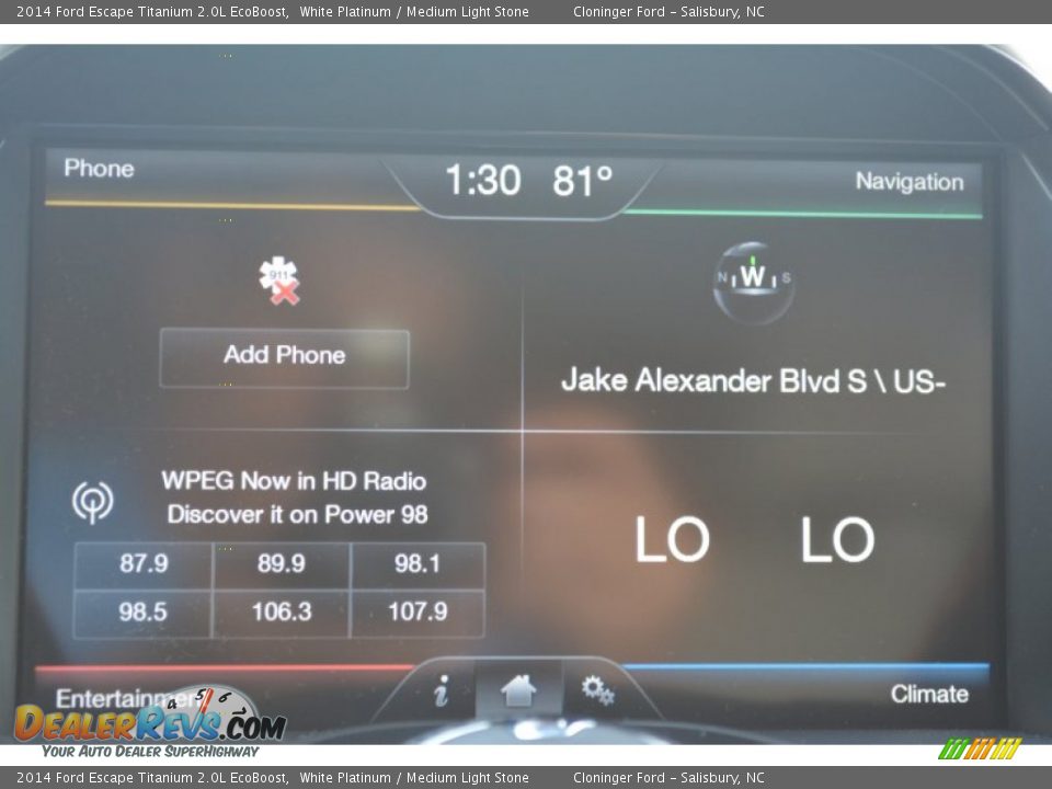 2014 Ford Escape Titanium 2.0L EcoBoost White Platinum / Medium Light Stone Photo #13