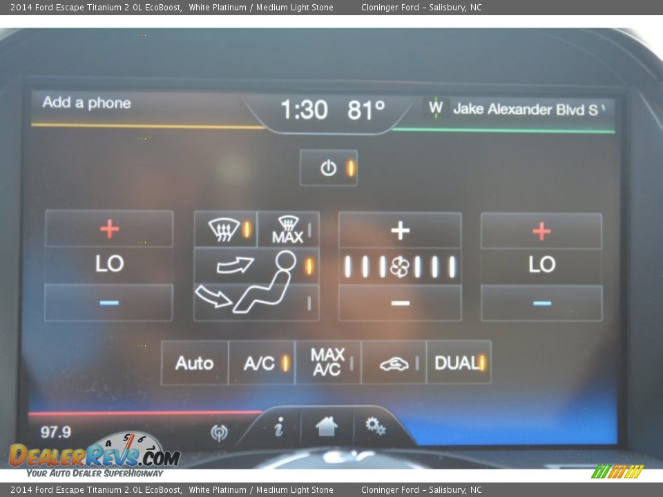 2014 Ford Escape Titanium 2.0L EcoBoost White Platinum / Medium Light Stone Photo #15