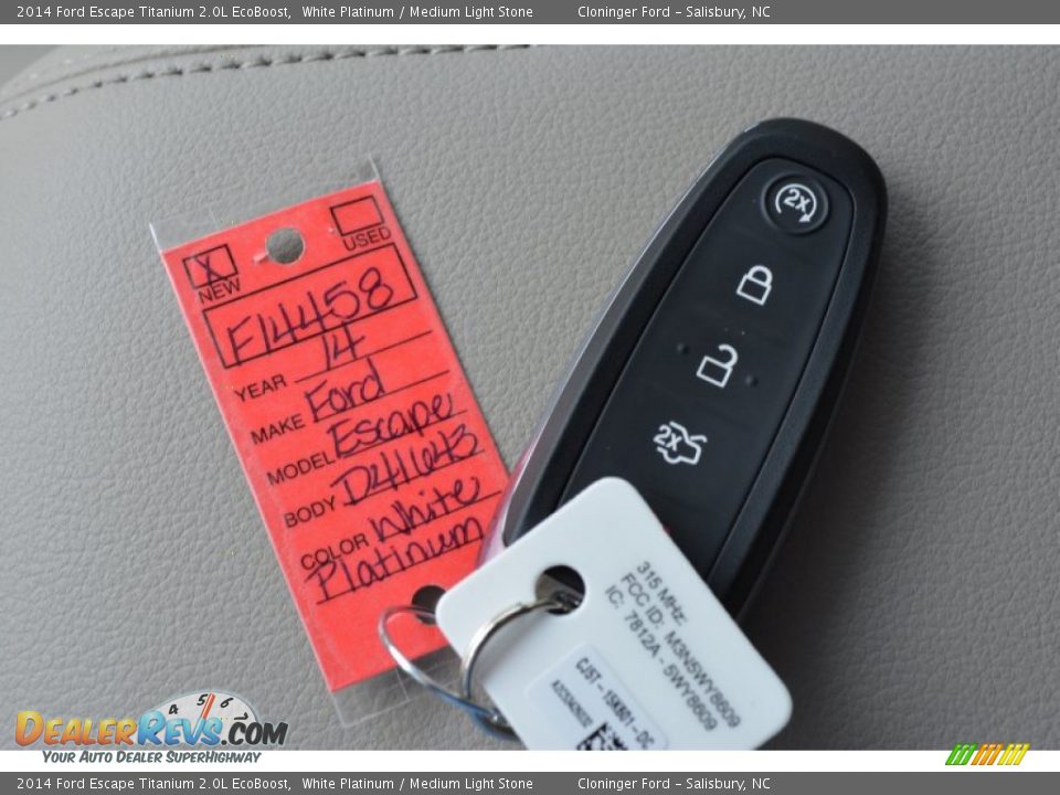 2014 Ford Escape Titanium 2.0L EcoBoost White Platinum / Medium Light Stone Photo #30