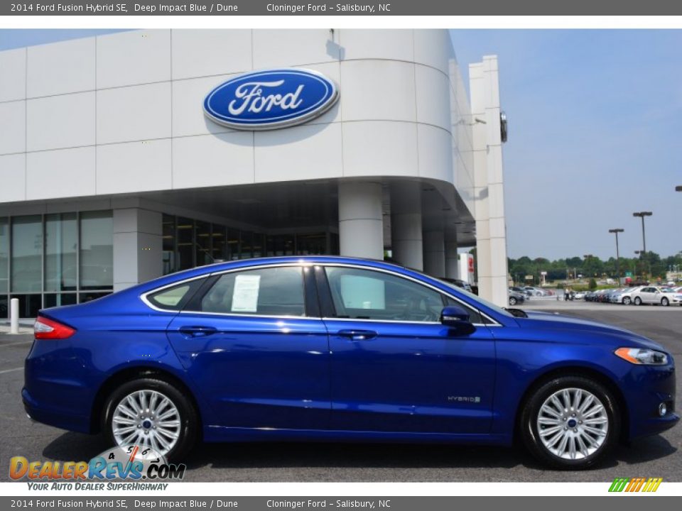 2014 Ford Fusion Hybrid SE Deep Impact Blue / Dune Photo #2
