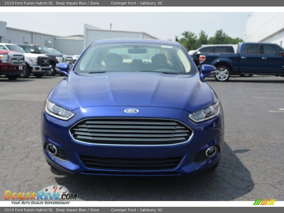 2014 Ford Fusion Hybrid SE Deep Impact Blue / Dune Photo #4