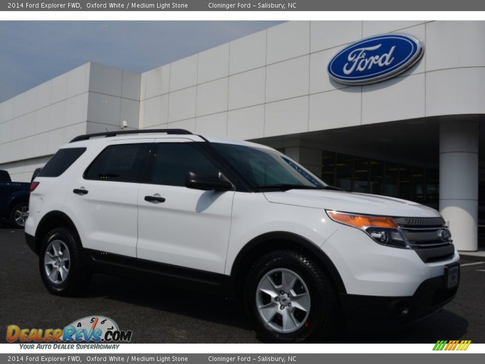 2014 Ford Explorer FWD Oxford White / Medium Light Stone Photo #1