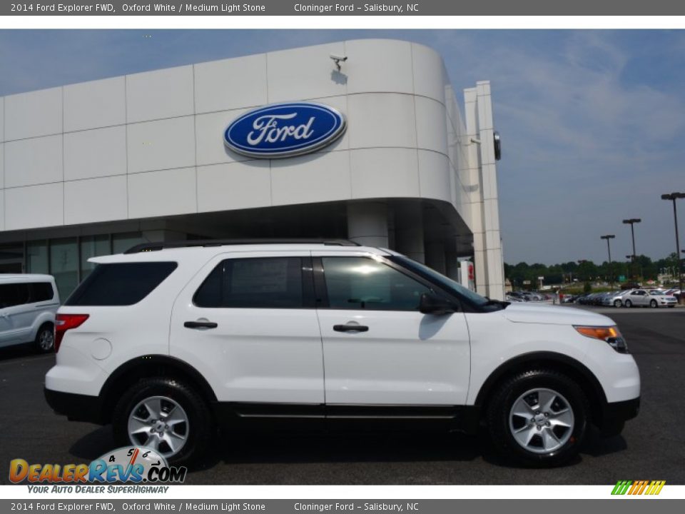 2014 Ford Explorer FWD Oxford White / Medium Light Stone Photo #2