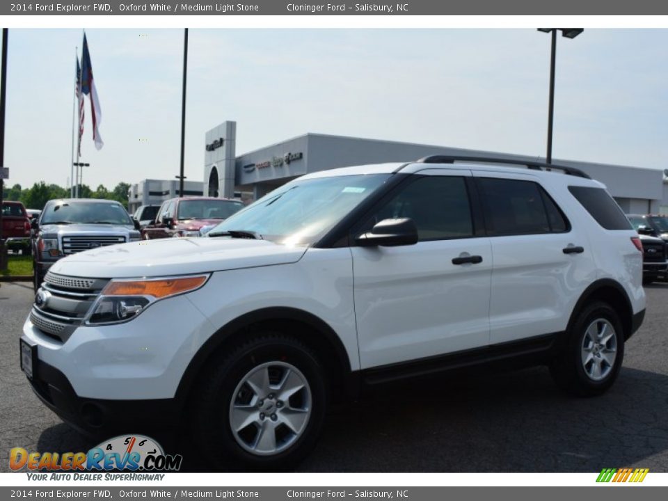 2014 Ford Explorer FWD Oxford White / Medium Light Stone Photo #3