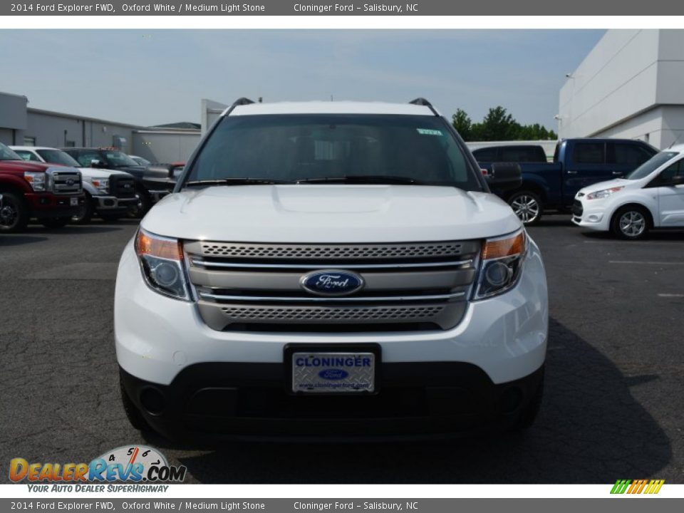 2014 Ford Explorer FWD Oxford White / Medium Light Stone Photo #4