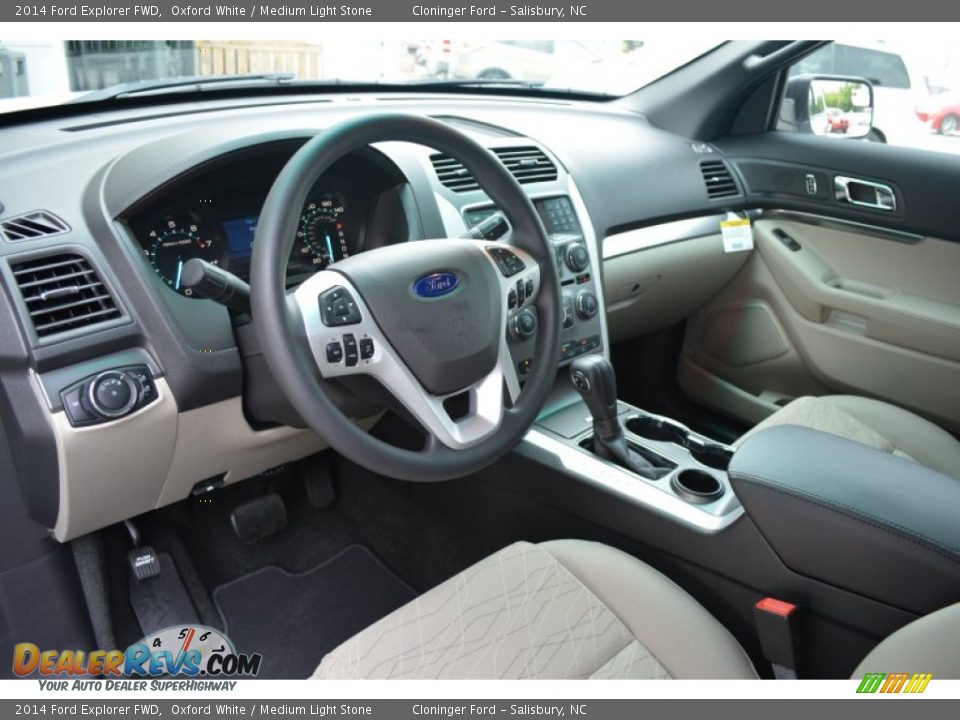 2014 Ford Explorer FWD Oxford White / Medium Light Stone Photo #7