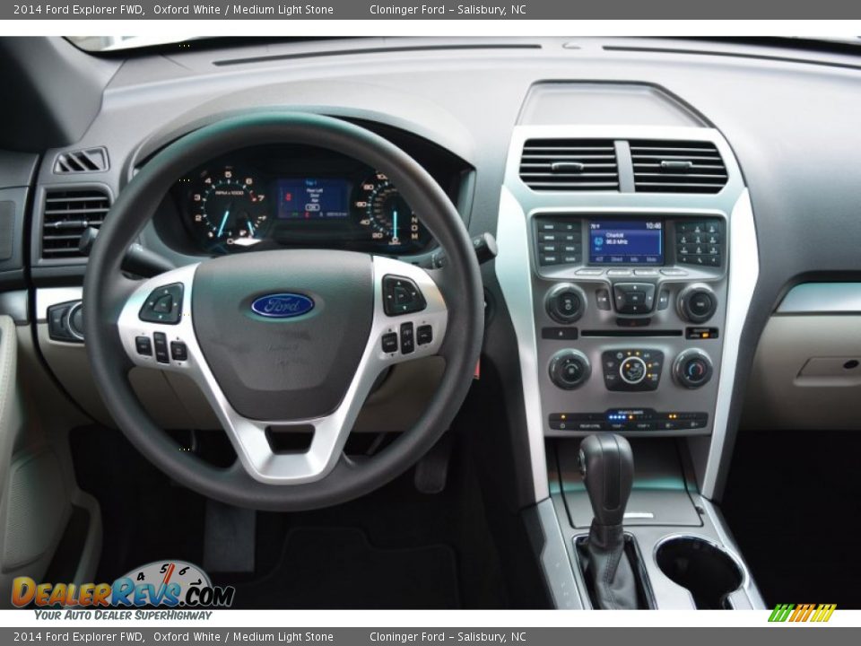 2014 Ford Explorer FWD Oxford White / Medium Light Stone Photo #12