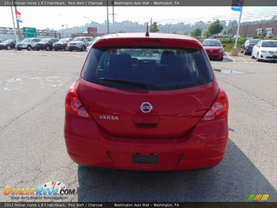 2012 Nissan Versa 1.8 S Hatchback Red Alert / Charcoal Photo #7
