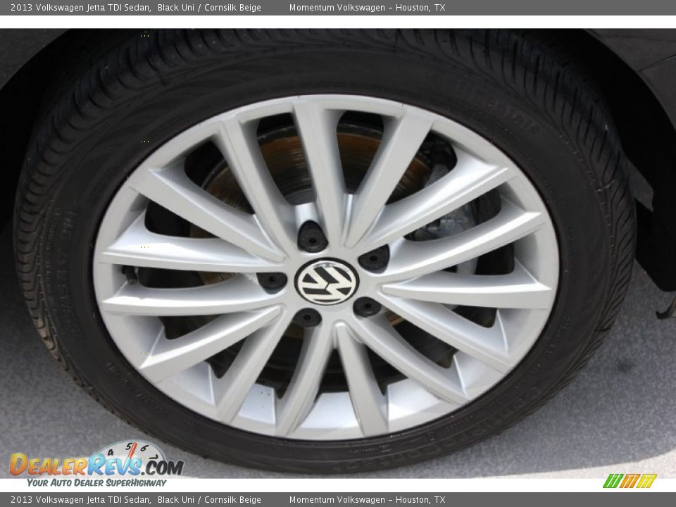 2013 Volkswagen Jetta TDI Sedan Black Uni / Cornsilk Beige Photo #11