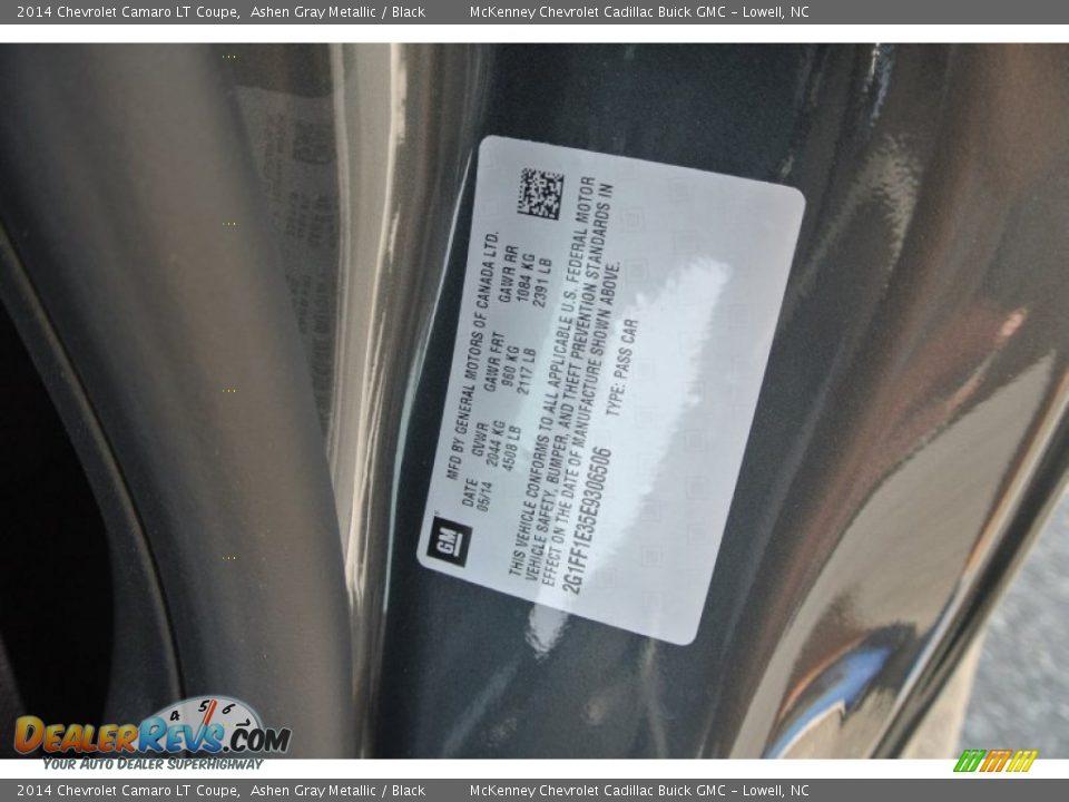 2014 Chevrolet Camaro LT Coupe Ashen Gray Metallic / Black Photo #7