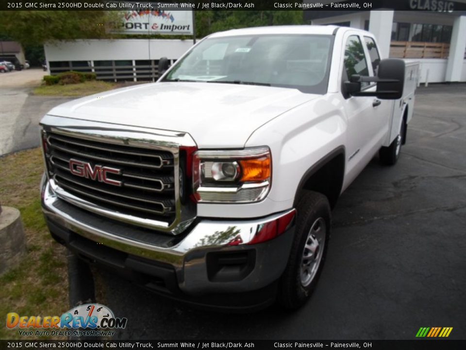 2015 GMC Sierra 2500HD Double Cab Utility Truck Summit White / Jet Black/Dark Ash Photo #1
