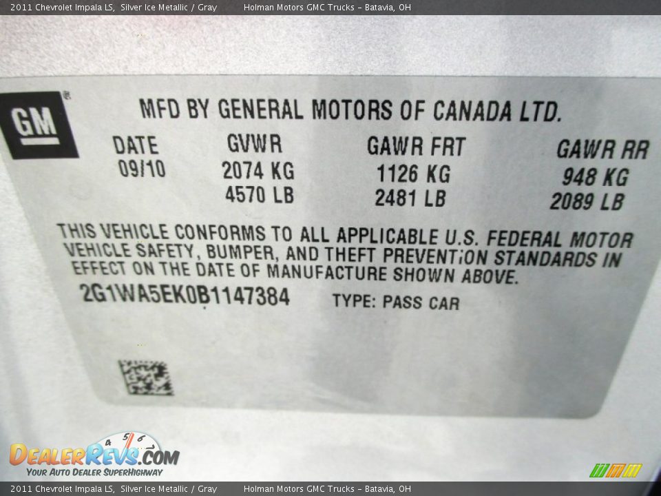 2011 Chevrolet Impala LS Silver Ice Metallic / Gray Photo #4