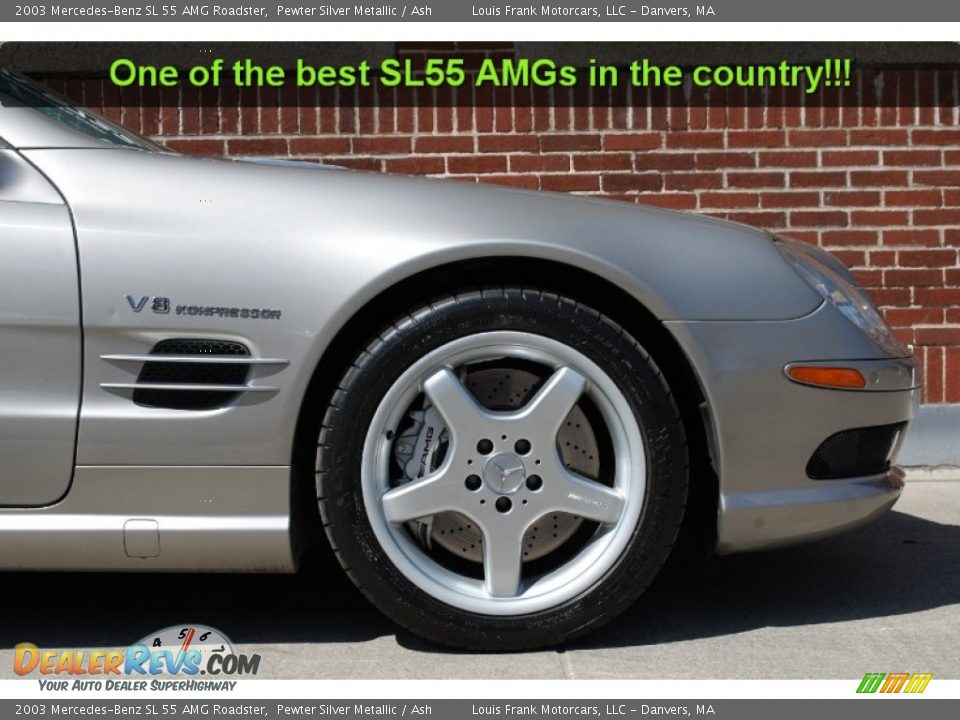 2003 Mercedes-Benz SL 55 AMG Roadster Pewter Silver Metallic / Ash Photo #25