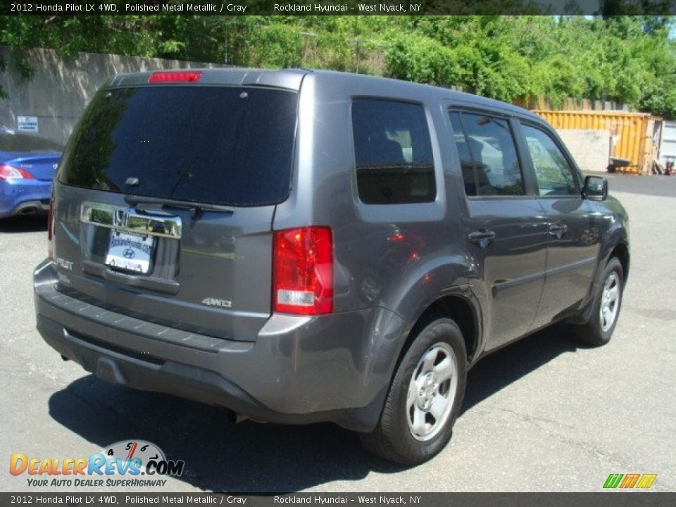 2012 Honda Pilot LX 4WD Polished Metal Metallic / Gray Photo #4
