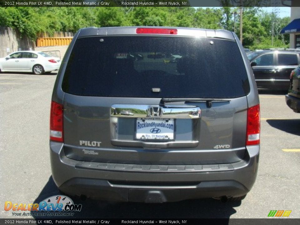 2012 Honda Pilot LX 4WD Polished Metal Metallic / Gray Photo #5