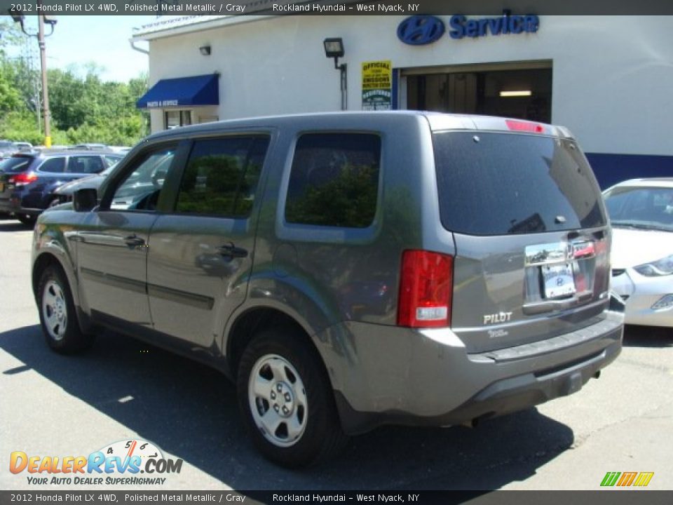 2012 Honda Pilot LX 4WD Polished Metal Metallic / Gray Photo #6