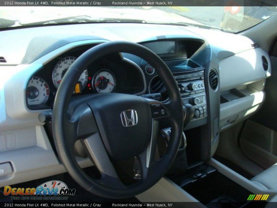2012 Honda Pilot LX 4WD Polished Metal Metallic / Gray Photo #9