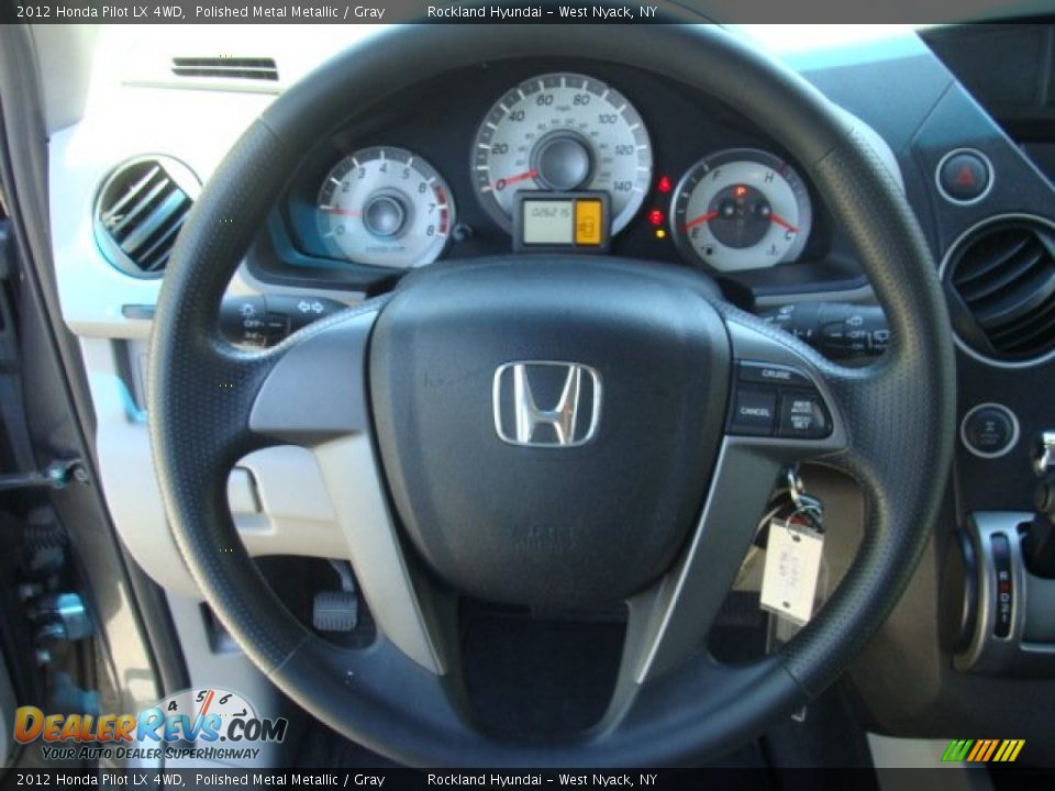 2012 Honda Pilot LX 4WD Polished Metal Metallic / Gray Photo #13