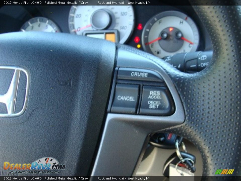 2012 Honda Pilot LX 4WD Polished Metal Metallic / Gray Photo #14