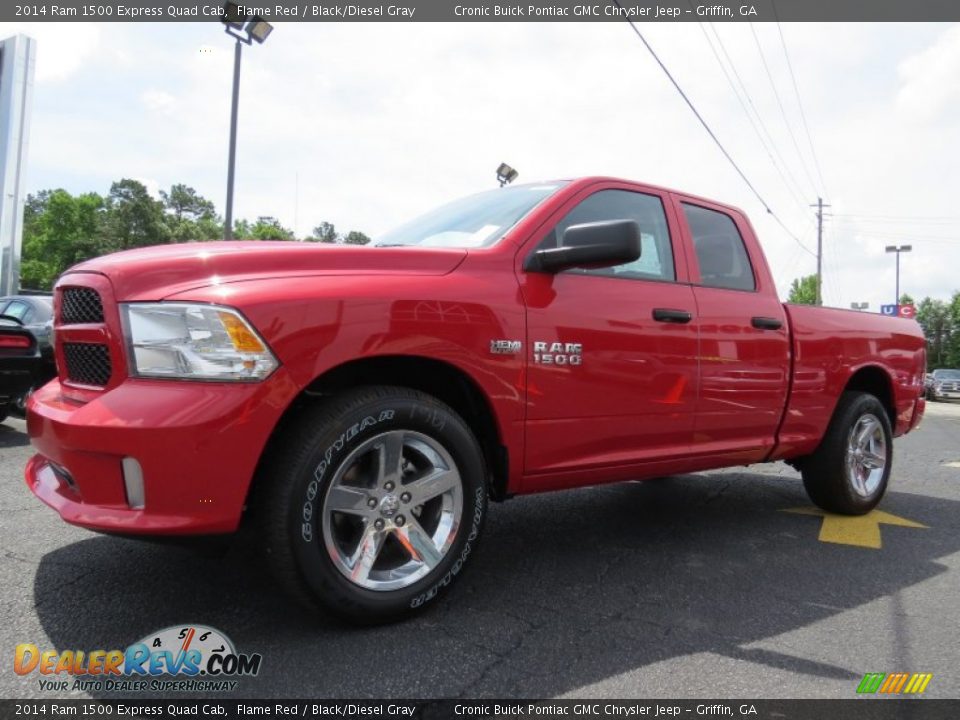 2014 Ram 1500 Express Quad Cab Flame Red / Black/Diesel Gray Photo #3
