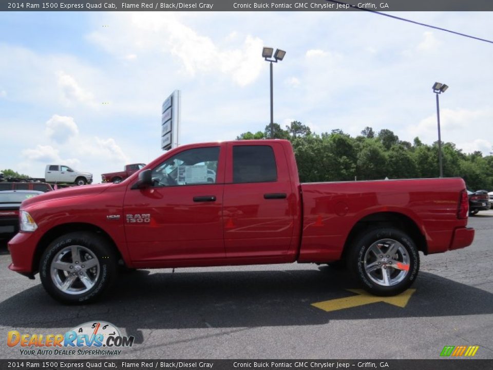 2014 Ram 1500 Express Quad Cab Flame Red / Black/Diesel Gray Photo #4