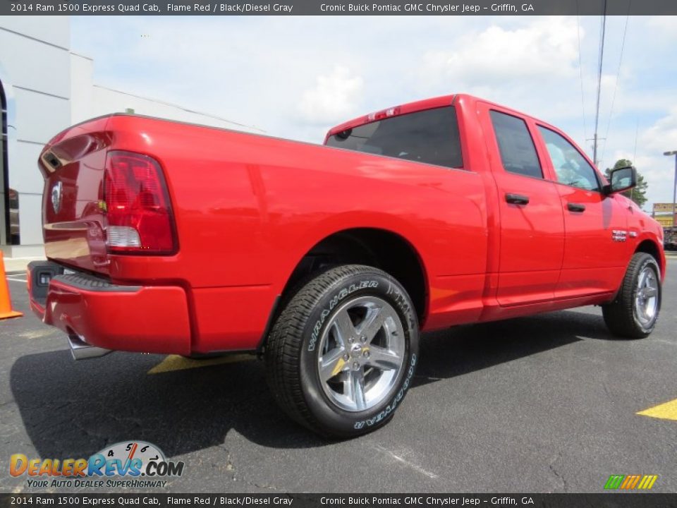 2014 Ram 1500 Express Quad Cab Flame Red / Black/Diesel Gray Photo #7