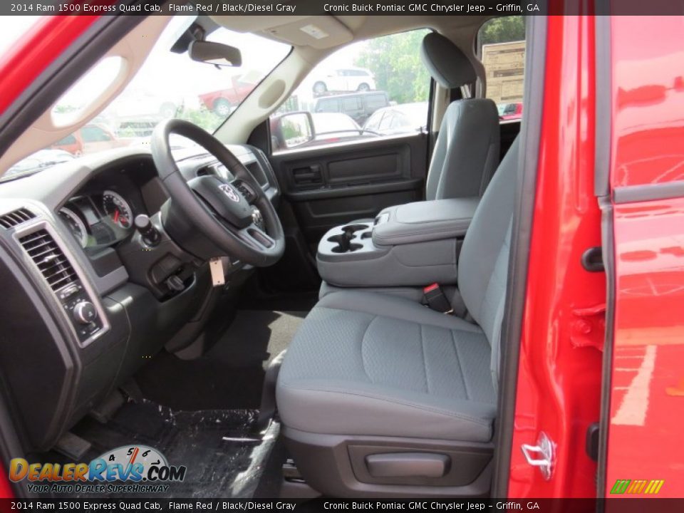 2014 Ram 1500 Express Quad Cab Flame Red / Black/Diesel Gray Photo #11
