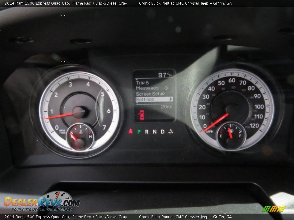 2014 Ram 1500 Express Quad Cab Flame Red / Black/Diesel Gray Photo #16