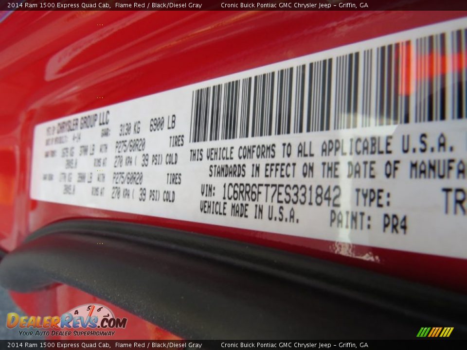 2014 Ram 1500 Express Quad Cab Flame Red / Black/Diesel Gray Photo #18