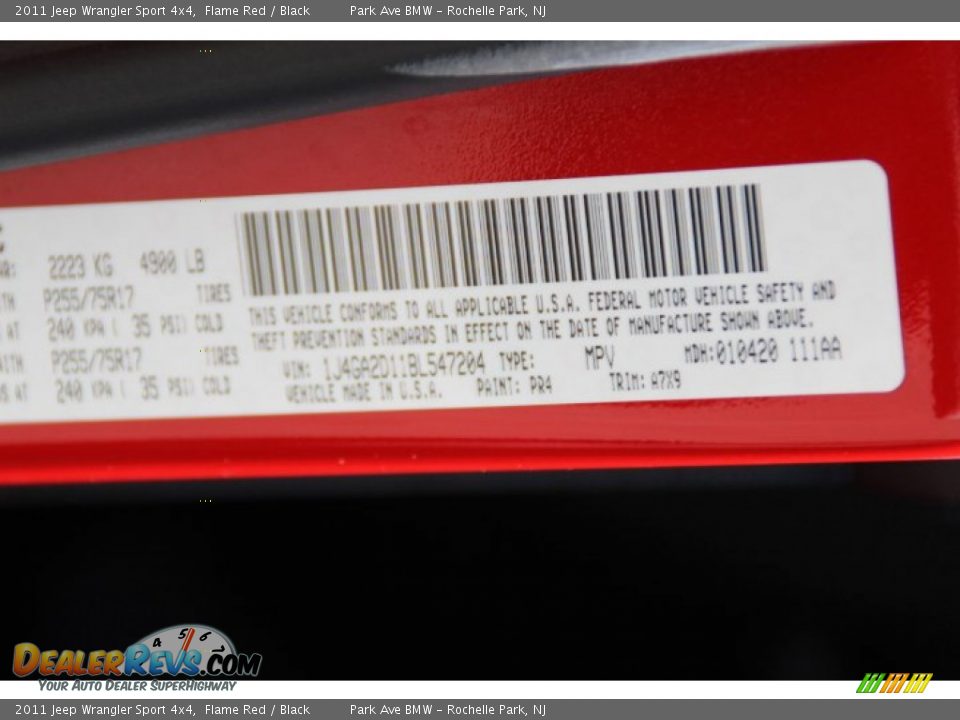 2011 Jeep Wrangler Sport 4x4 Flame Red / Black Photo #31