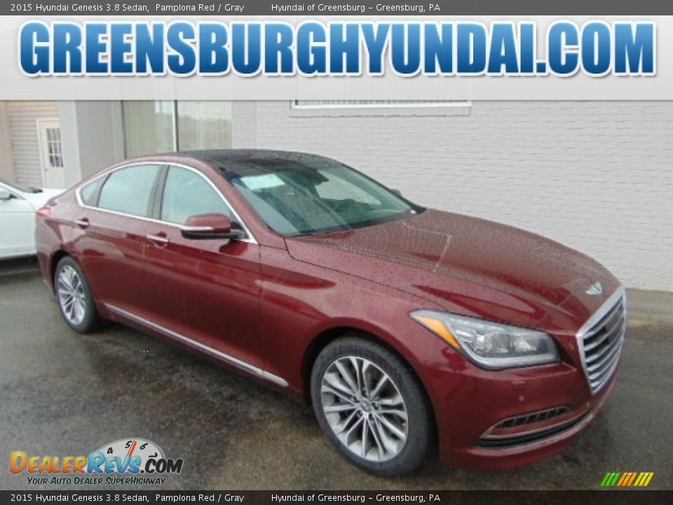 2015 Hyundai Genesis 3.8 Sedan Pamplona Red / Gray Photo #1