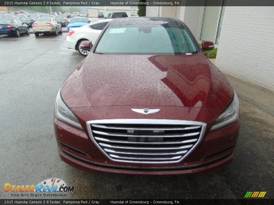 2015 Hyundai Genesis 3.8 Sedan Pamplona Red / Gray Photo #3