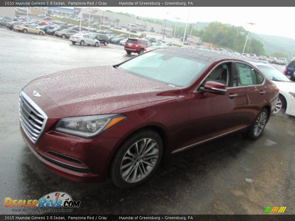 2015 Hyundai Genesis 3.8 Sedan Pamplona Red / Gray Photo #4