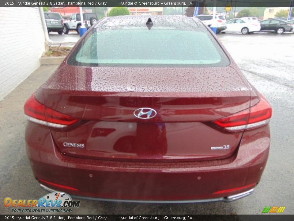 2015 Hyundai Genesis 3.8 Sedan Pamplona Red / Gray Photo #5