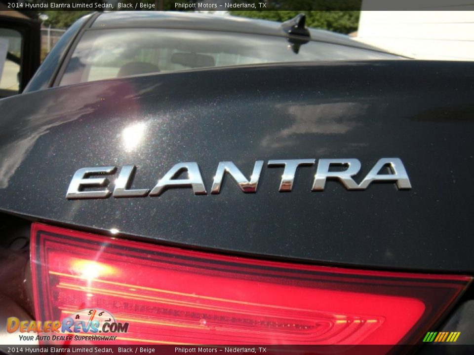 2014 Hyundai Elantra Limited Sedan Black / Beige Photo #14