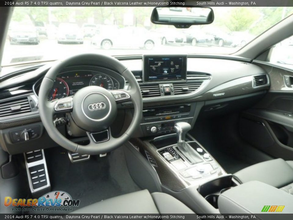 Black Valcona Leather w/Honeycomb Stitching Interior - 2014 Audi RS 7 4.0 TFSI quattro Photo #10