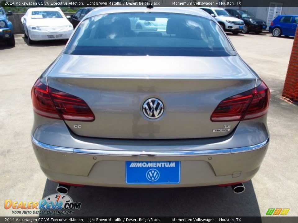 2014 Volkswagen CC V6 Executive 4Motion Light Brown Metallic / Desert Beige/Black Photo #5