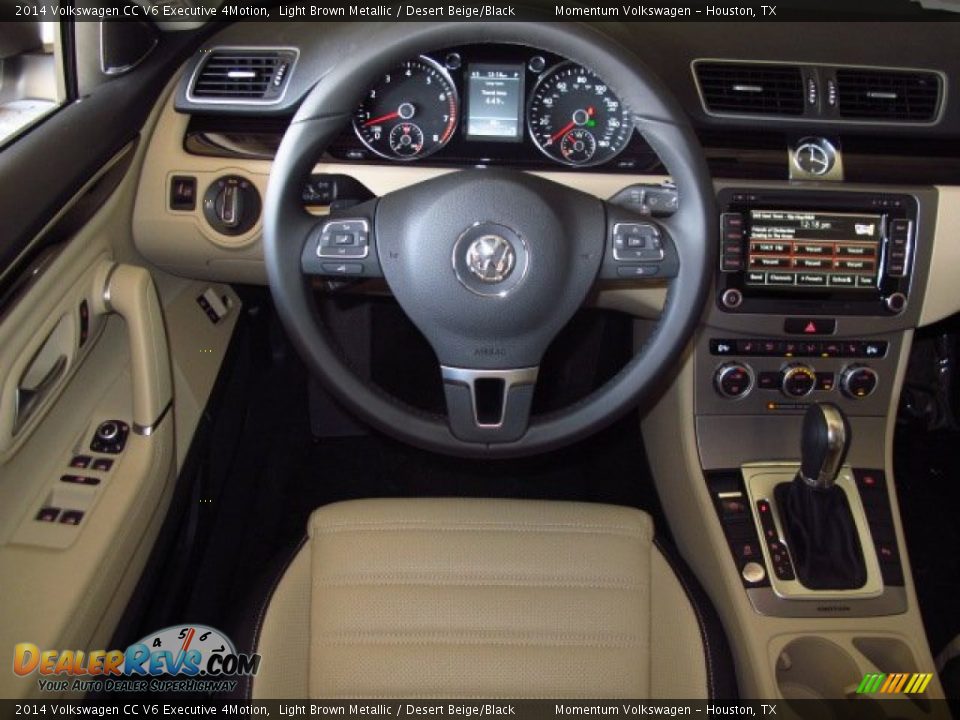 2014 Volkswagen CC V6 Executive 4Motion Light Brown Metallic / Desert Beige/Black Photo #13