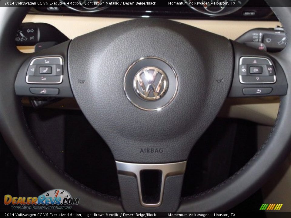 2014 Volkswagen CC V6 Executive 4Motion Light Brown Metallic / Desert Beige/Black Photo #18