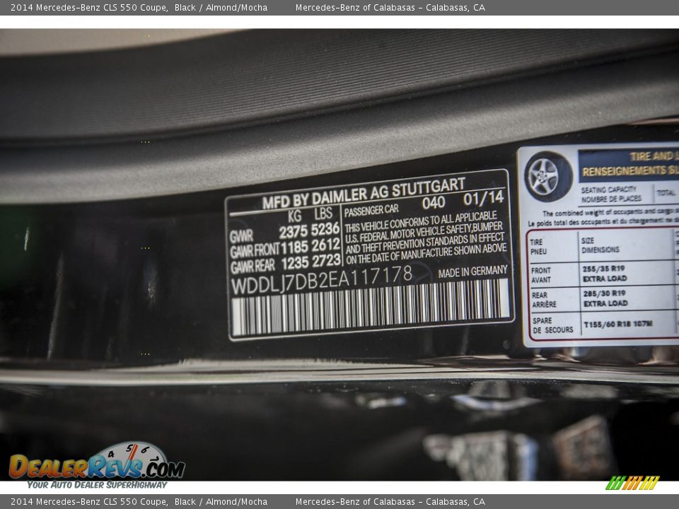 2014 Mercedes-Benz CLS 550 Coupe Black / Almond/Mocha Photo #7