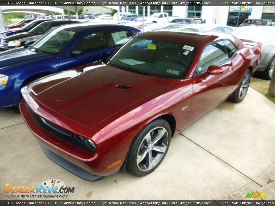 2014 Dodge Challenger R/T 100th Anniversary Edition High Octane Red Pearl / Anniversary Dark Slate Gray/Foundry Black Photo #2
