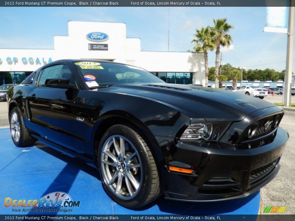 2013 Ford Mustang GT Premium Coupe Black / Charcoal Black Photo #7