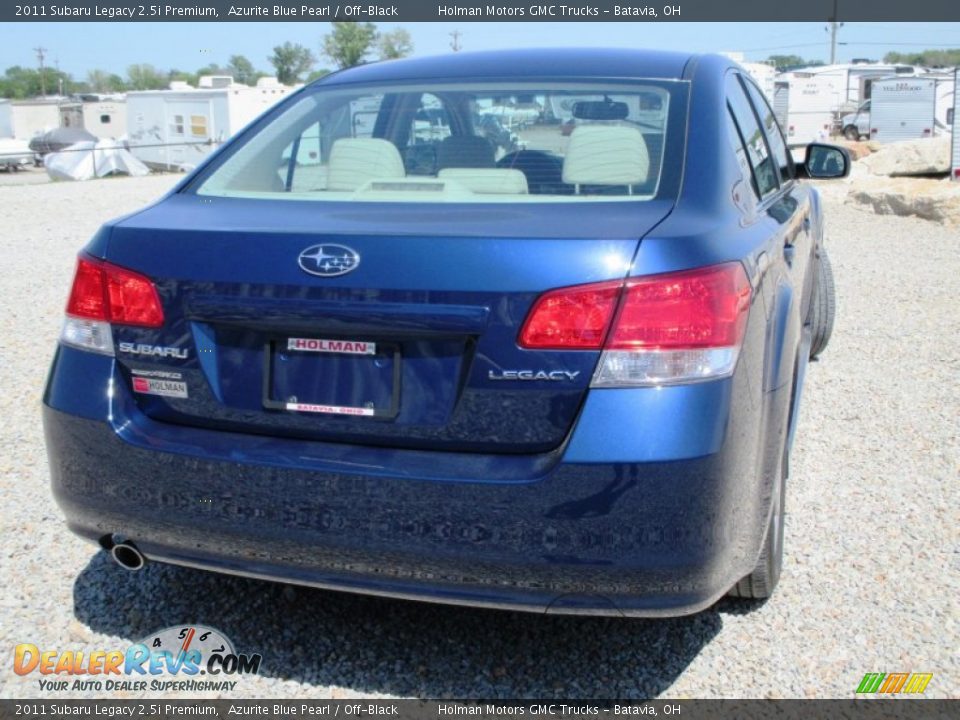 2011 Subaru Legacy 2.5i Premium Azurite Blue Pearl / Off-Black Photo #27