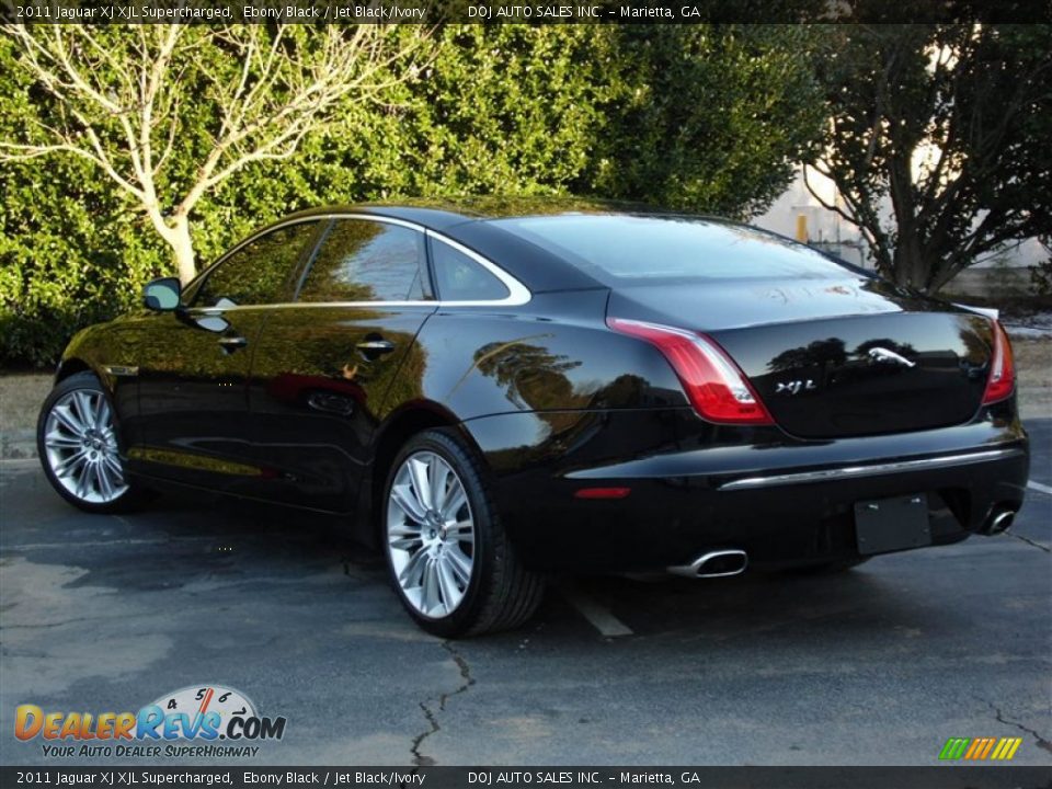 2011 Jaguar XJ XJL Supercharged Ebony Black / Jet Black/Ivory Photo #3