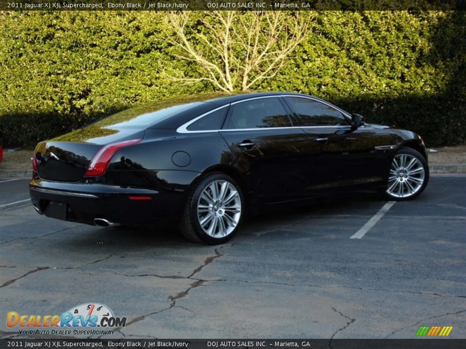 2011 Jaguar XJ XJL Supercharged Ebony Black / Jet Black/Ivory Photo #4