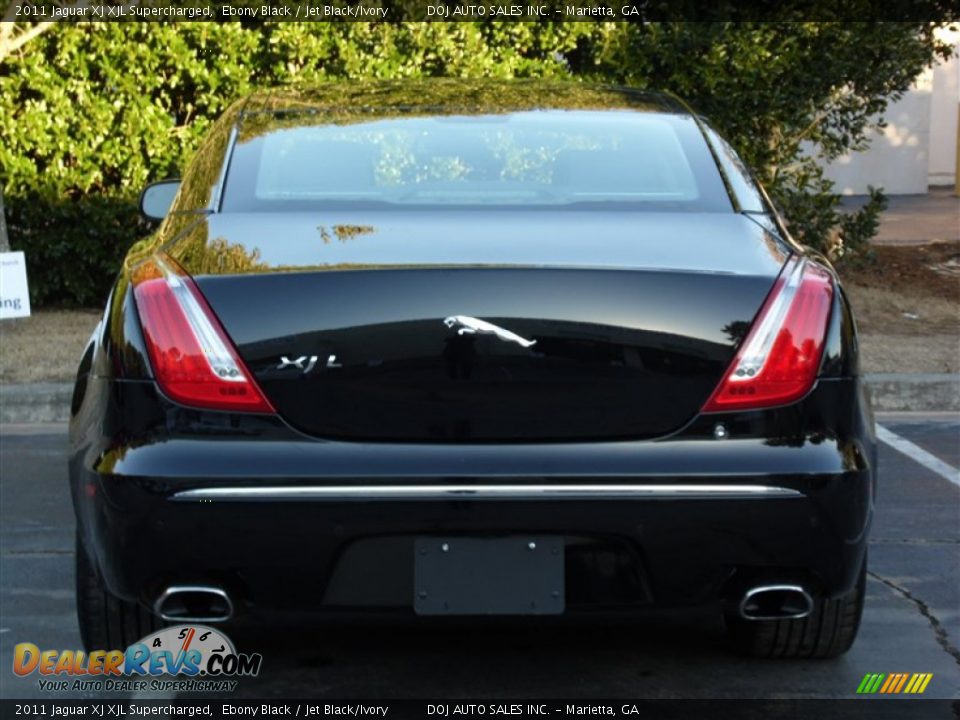 2011 Jaguar XJ XJL Supercharged Ebony Black / Jet Black/Ivory Photo #6