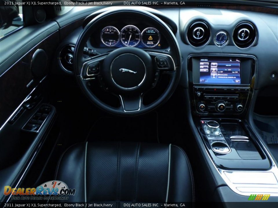 2011 Jaguar XJ XJL Supercharged Ebony Black / Jet Black/Ivory Photo #7