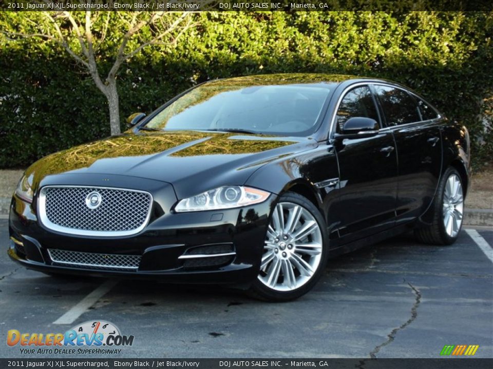 2011 Jaguar XJ XJL Supercharged Ebony Black / Jet Black/Ivory Photo #10