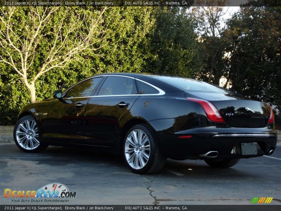 2011 Jaguar XJ XJL Supercharged Ebony Black / Jet Black/Ivory Photo #13
