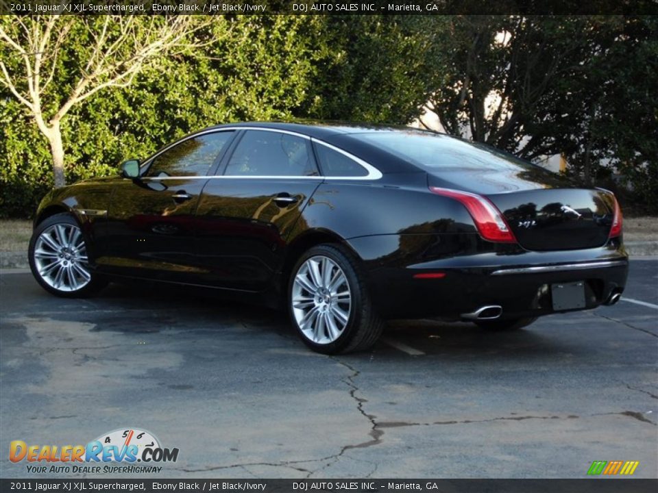 2011 Jaguar XJ XJL Supercharged Ebony Black / Jet Black/Ivory Photo #14
